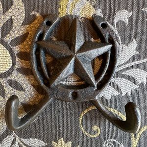 Fun ‘Sheshed’ accent piece :) wall mounted coat hook. Tandem hooks.